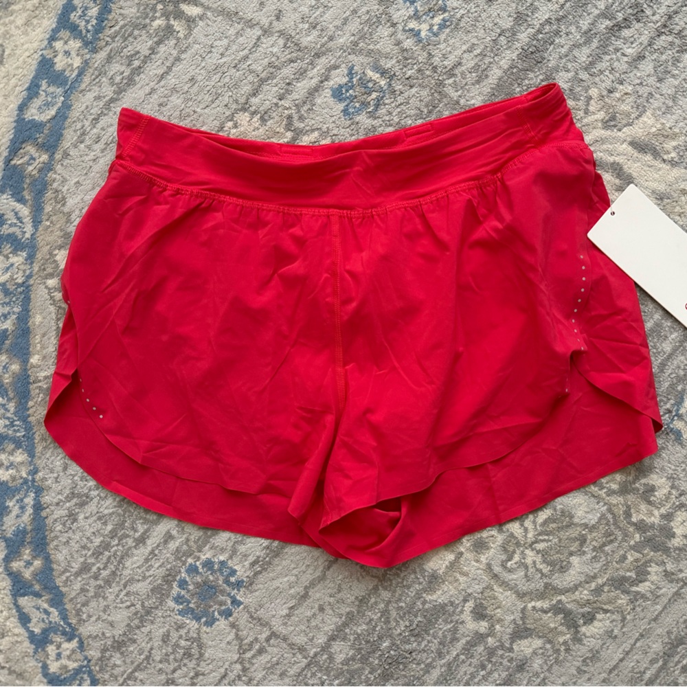 Lululemon Fast and Free High-Rise Classic-Fit Split Short 3" Red Glow (NWT) - Picture 6 of 9
